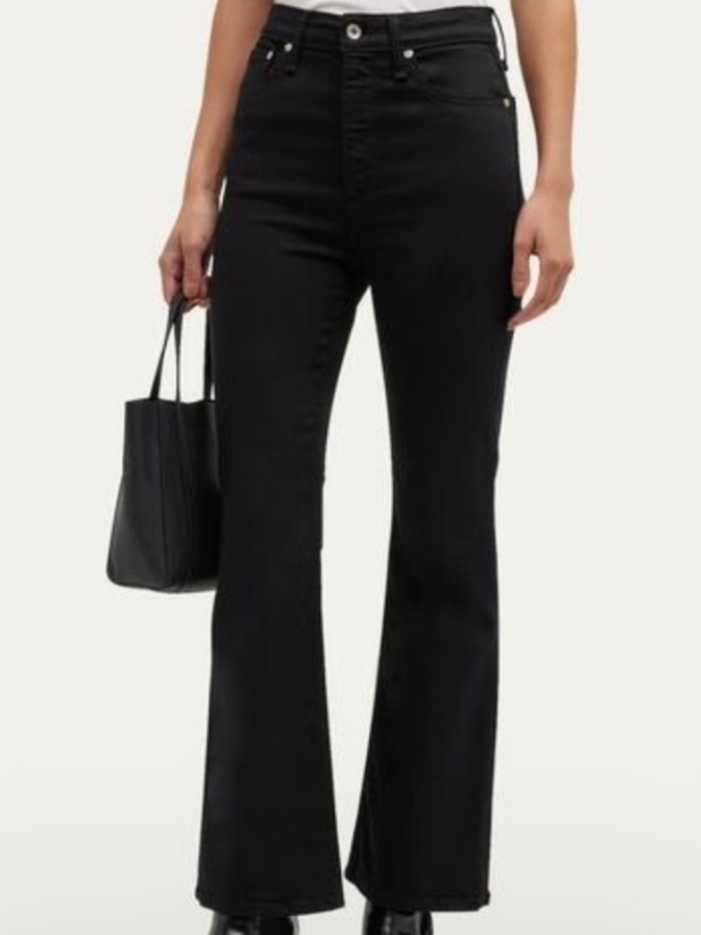 Rag & Bone Casey High-Rise Ankle Flare - Black Slim Fit Black Jean